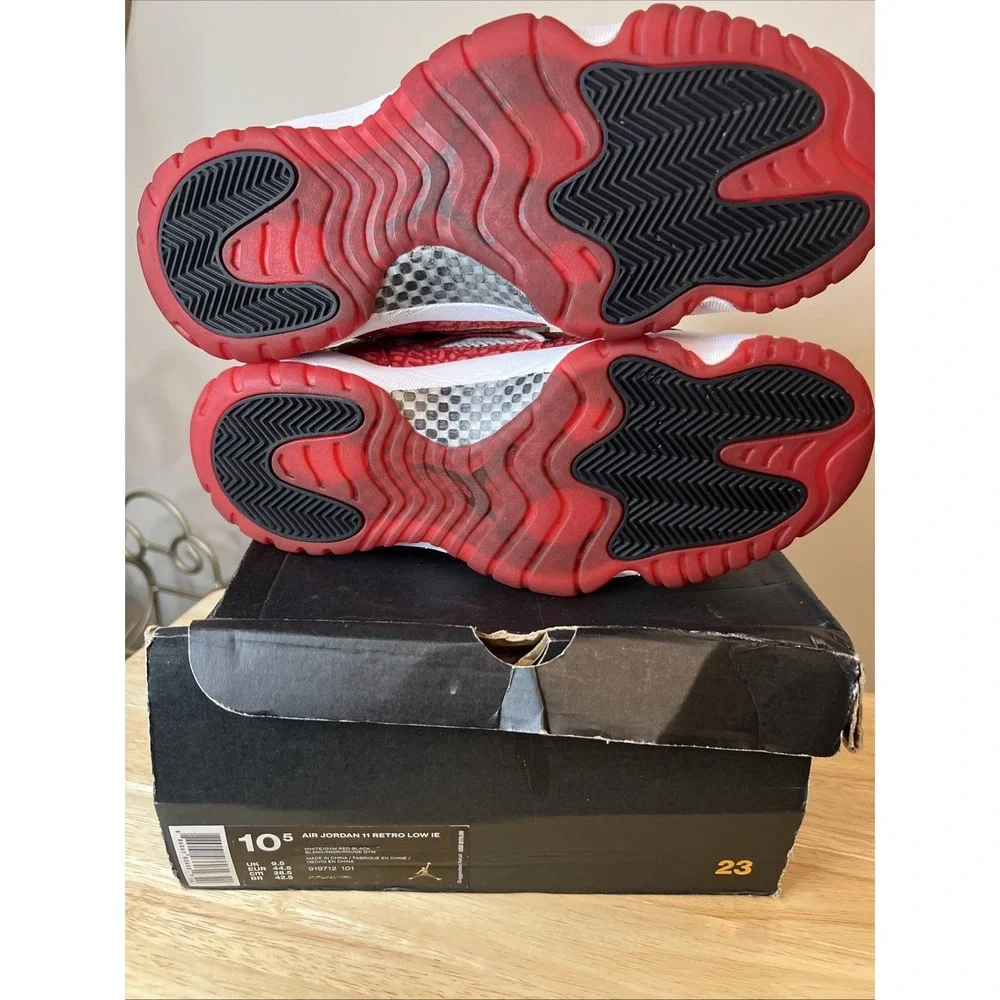 Air Jordan 11 Retro‎ Low IE Men's Red White Size 10.5 919712-101